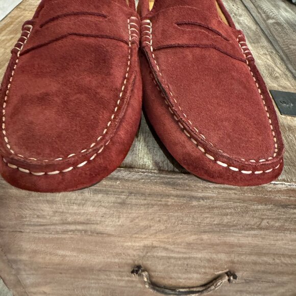 Fusaro Antonio "Made in Italy" Men's Burgundy Suede Loafers - Picture 5 of 5